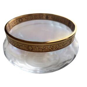 Lenox Autumn Crystal Bowl With 24K Gold Rim & Intricate Design Elegant Decor